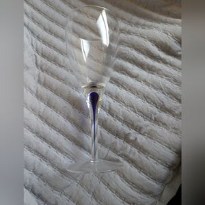 Pier One  Clear and Navy Wine Glass